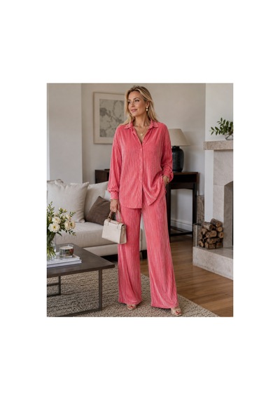 Verymoda Piliseli Pantolon Fuşya