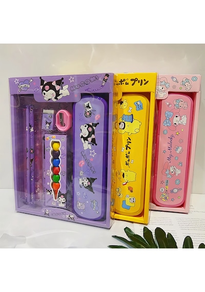 Sanrio Kuromi My Melody Cinnamoroll Kırtasiye Seti 7 Parça My Melody Kırtasiye Seti Pembe