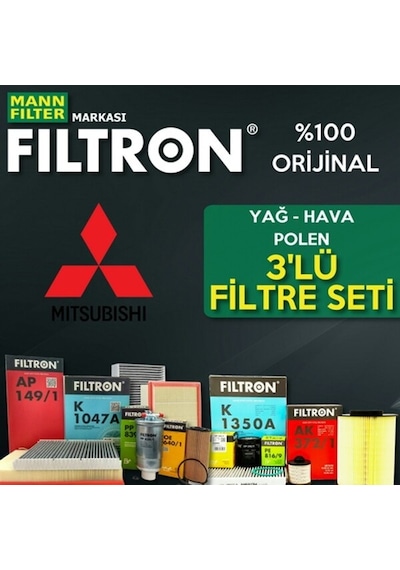 Mitsubishi Lancer 1.6 1.8 Filtron Filtre Bakım Seti 2010-2015