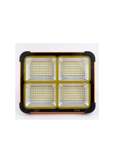 Ct-4698 Güneş Enerjili Solar 200w Watt Led Projektör Taşınabilir Sarı Beyaz Ve Çakar Işık Lamba