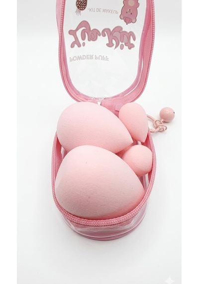Lexroo Rose Cosmetics 5'li Pembe Makyaj Süngeri Seti - Kawaii Makyaj Aksesuarı