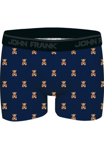 John Frank Dijital Baskılı Modal Boxer White Beyaz