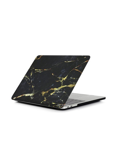 Macbook Pro 13 İnç Kılıf A1425 A1502 Uyumlu Sert Kapak Hard Case Koruyucu Retina 13 Laptop Kılıfı Siyah Mermer Desenli İnce Hafif Tam Koruma Siyah Belirtilmemiş