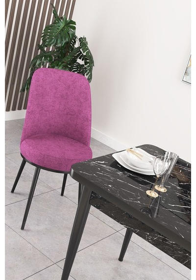 Canisa Concept Nil Serisi 70x110 Sabit Mutfak Masası Takımı Siyah Mermer Desen Masa 2 Mor Sandalye Masa Siyah Sandalyeler Mor Canisa Concept Nil Serisi 70x110 Sabit Mutfak Masası Takımı Siyah Mermer Desen Masa 2 Mor Sandalye Masa Siyah Sandalyeler Mor