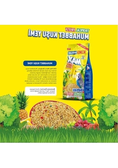 Kuş Max Menu Tropikal Meyveli Muhabbet Kuşu Yemi 500 Gr