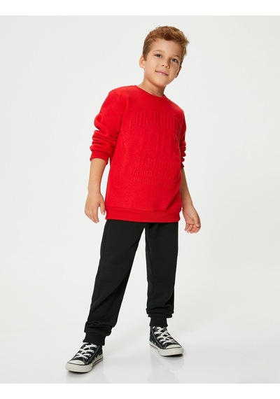 Koton Basic Jogger Eşofman Altı Beli Bağlamalı Şardonlu Siyah 4skb40018tk 4SKB40018TK999 Siyah