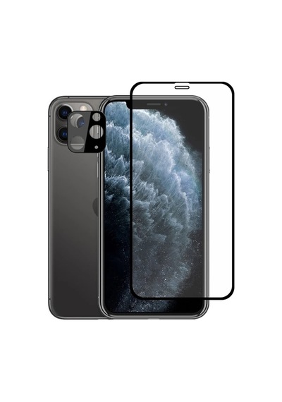 İphone 11 Pro 2in1 Full Glue Tempered Cam Ekran Koruyucu +kamera Lens Set- 5775
