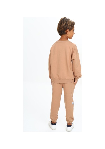 Toontoy Kids Toontoy Erkek Çocuk Armalı Eşofman Takım Kahverengi