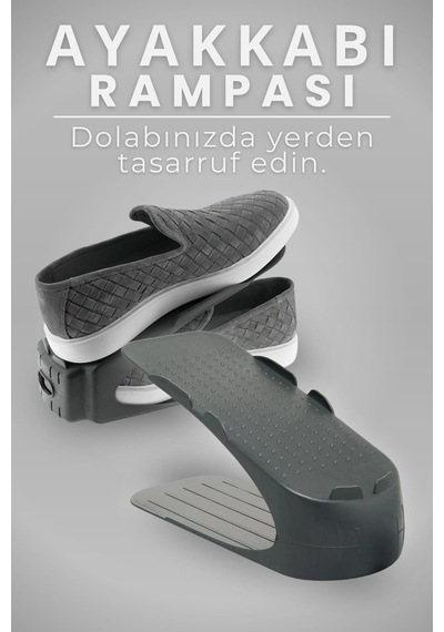 Ayakkabı Rampası Dolap Düzenleyici Ayakkabı Sergi Rampası Plastik Siyah Tr Diğer
