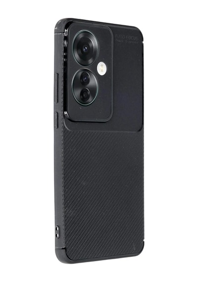Oppo Reno 11f Uyumlu Kılıf Auto Focus Karbon Kapak - Siyah