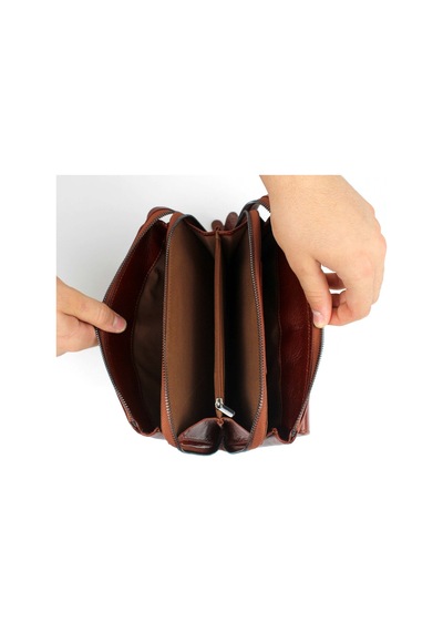 Alphaclub Bag Erkek Hakiki Deri Bordo El Çantası Clutch Portföy Çanta