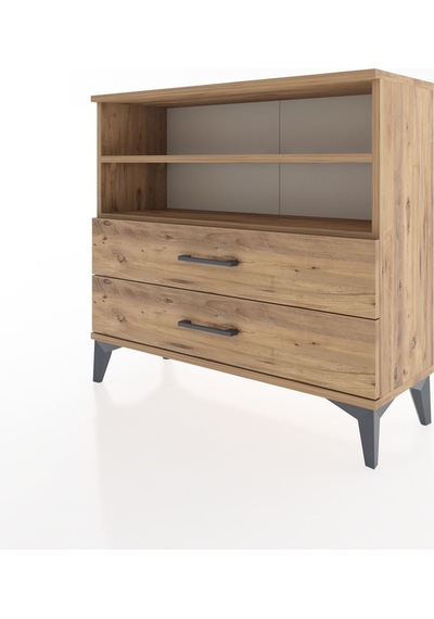 Arges Şifonyer 2 Raflı 2 Çekmeceli 88x30x80 Çam-çam Çam