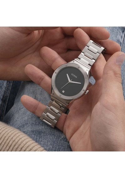 Guess Gugw0427g1m Pırlantalı Erkek Kol Saati Metalik Gri