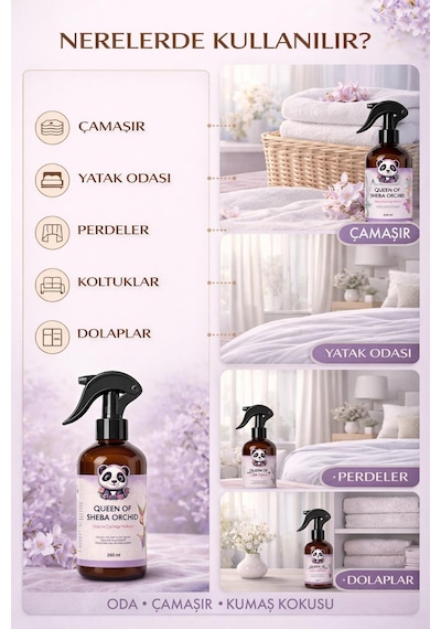 Queen Of Sheba Orchid Oda Ve Kumaş Spreyi 250 Ml, Egzotik Orkide Kokusu, Tekstil Kokusu Fresh