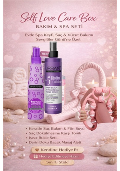 Self Love Care Box Sevgililer Günü Bakım Seti Evde Spa & Rahatlama 4'lü Set