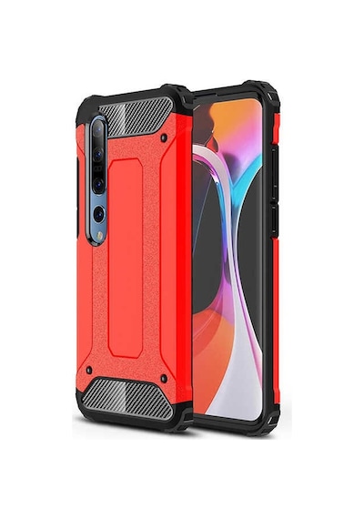 Kilifone - Xiaomi Uyumlu Mi 10 - Kılıf Çift Katman Zırh Tank Crash Military Kapak - Kırmızı