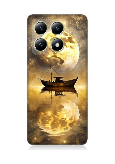 Xiaomi 14t Uyumlu Ay Ve Tekne 1  Desenli Silikon Kılıf