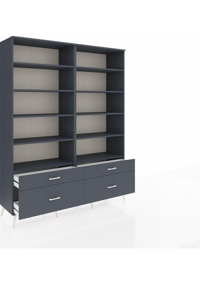 Hyperion Gardrop 10 Raflı 4 Çekmeceli 4 Kapaklı 176x44x221 Antrasit-antrasit Antrasit Hyperion Gardrop 10 Raflı 4 Çekmeceli 4 Kapaklı 176x44x221 Antrasit-antrasit Antrasit