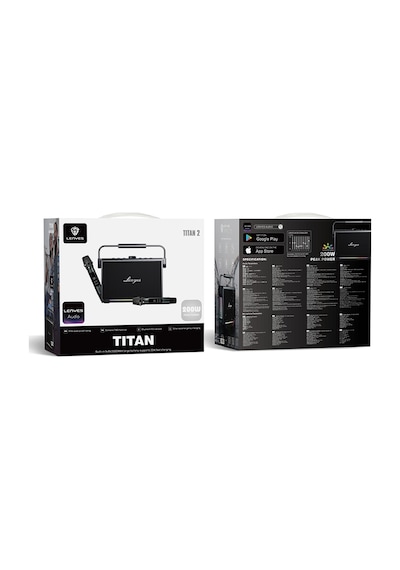 Lenyes Titan 2 Serisi Rgb Işıklı Çift Mikrofonlu Tws Bluetooth Speaker Hoparlör V5.3 5000mah Siyah