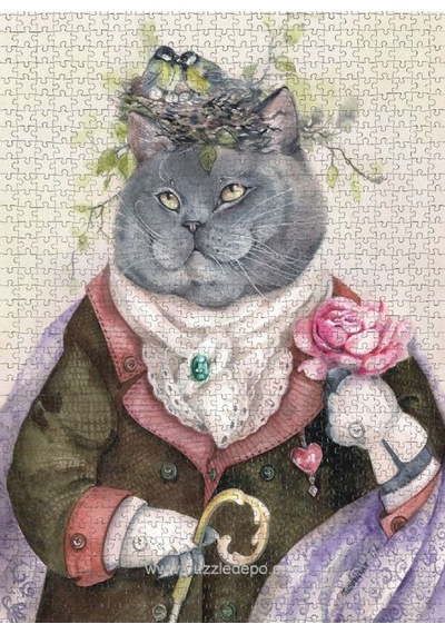 Nova Puzzle 1000 Parça Şair Ruhlu Sosyetik Kedi - Tatiana Plovets