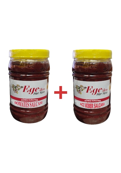 Domates Salçası 1 Kg + Acı Biber Salçası 1 Kg.-iki Lezzet Bir Arada