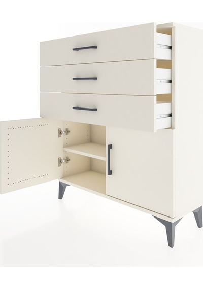 Arges Şifonyer Tek Raflı 3 Çekmeceli 2 Kapaklı 88x30x106 Aytaşı-aytaşı Aytası