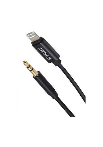 Tonex Ax-02 Lightning To Aux Ses 3.5mm Audio Kablosu - Siyah