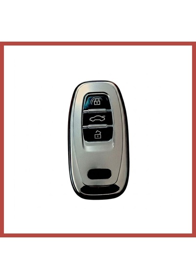 Bezos Audi A4-a5-a6-a7-q5-q7 Sustasız Uyumlu Silikon Oto Anahtar Kumanda Kabı Kılıf Gri Erdotıca
