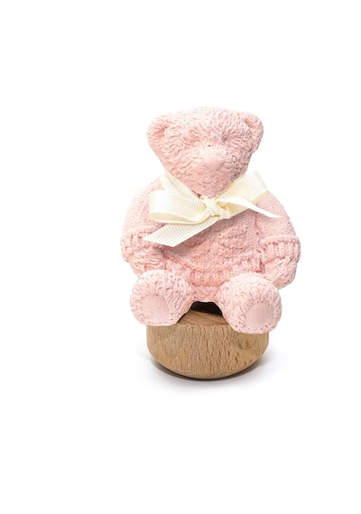 Ahşap Kaideli New Baby Kokulu Pembe Ayıcık Seramik Koku Taşı Abundance Prosperity