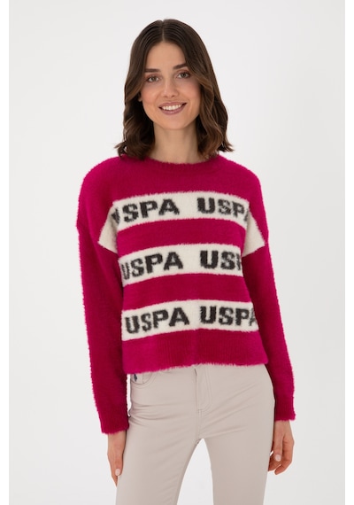 U.S. Polo Assn. Kadın Fuşya Bisiklet Yaka Kazak 50294259-VR023