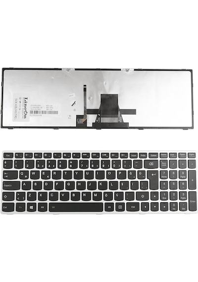 Laptopshop Lenovo Uyumlu 25215254 Notebook Klavye Gümüş Işıklı 547134077