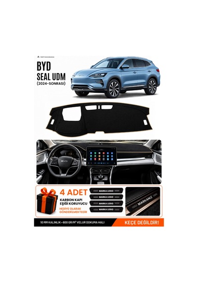 Byd Seal U Dm 2024-sonrası Uyumlu Torpido Örtüsü, Torpido Kılıfı - Siyah Bej