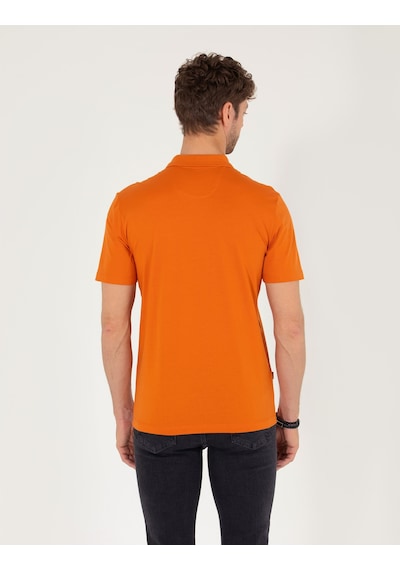 Pierre Cardin Kahverengi Regular Fit %100 Pamuk Merserize Düğmeli Polo Yaka Basic Tişört
