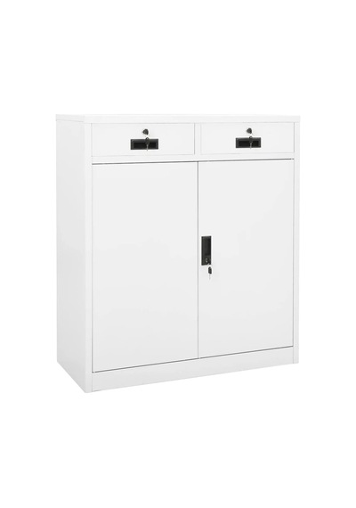 Tr Beyaz Çelik Ofis Dolabı 90 X 40 X 102 Cm - 2 Ayarlanabilir Raflı Ve 3 Çekmeceli Ağır Hizmet Tipi Metal Belge Ku Genel