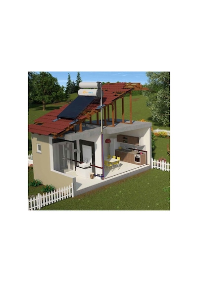 Solar Krom Kılıf 36x Vakum Tüplü Güneş Enerjisi Sıcak Su Sistemi Açık Devre Doğal Akışlı