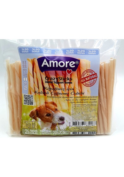 Amore Crazysticks Köpek Çiğneme Ödül Çubukları Natural 72'li Amore Crazysticks Köpek Çiğneme Ödül Çubukları Natural 72'li