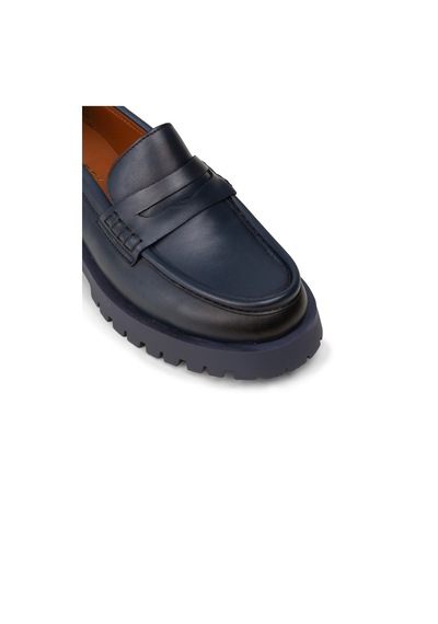 Deery Kadın Hakiki Deri Lacivert Loafer Ayakkabı - 02034zlcvc03