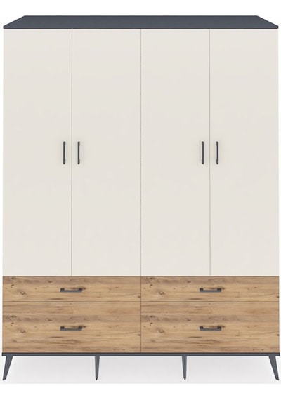 Kronos Gardrop 10 Raflı 4 Çekmeceli 4 Kapaklı 176x59x221 Antrasit-aytaşı/çam Aytaşı/çam Kronos Gardrop 10 Raflı 4 Çekmeceli 4 Kapaklı 176x59x221 Antrasit-aytaşı/çam Aytaşı/çam