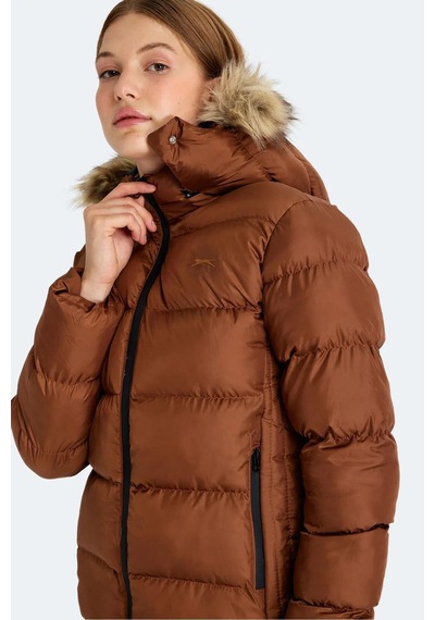Slazenger Guest Kadın Puffer Şişme Mont Taba
