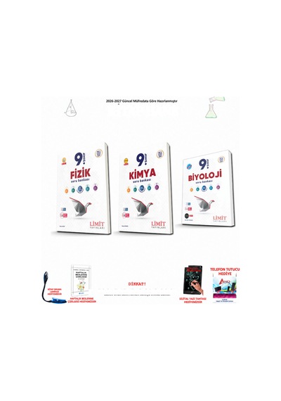 Limit 9. Sınıf Fizik Kimya Biyoloji Etkinlikli Soru 3 Kitap Seti