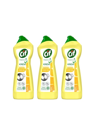 Cif Krem Yüzey Temizleyici Limon Kokulu 3 x 750 ML