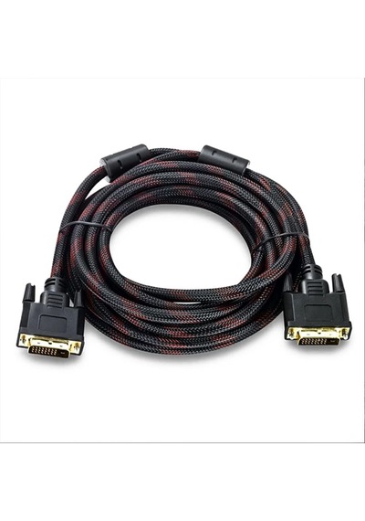 Dvı 24+1erkek Erkek Örgülü Kablo Dvi D 1080p Görüntü Kablosu 5m