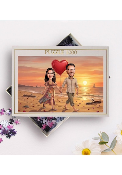 Bk Gift Kişiye Özel Sevgili Karikatürlü 1000 Parça Profesyonel Puzzle-16, 1000 Puzzle, Sevgililer Günü Hediyesi, Sevgiliye Hediye Kobitmeyencom36186 B