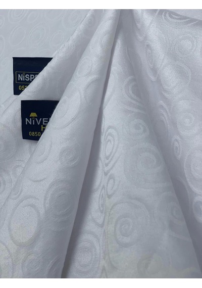 Nivemeshome 140x200 Beyaz Daire Sembol Leke Tutmaz Masa Örtüsü Beyaz