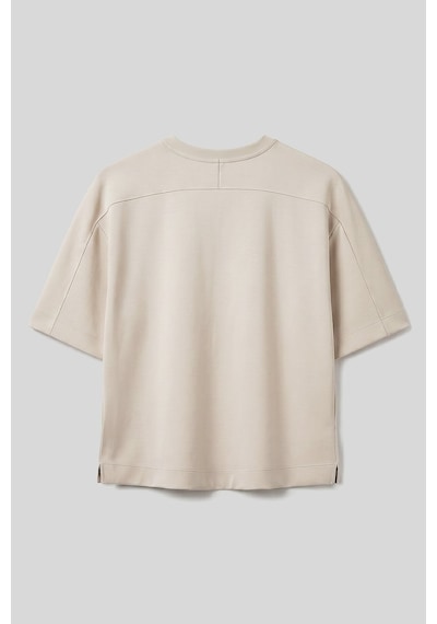 Tommy Life Bej O Yaka Oversize Kısa Kollu Kadın T-shirt - 97316