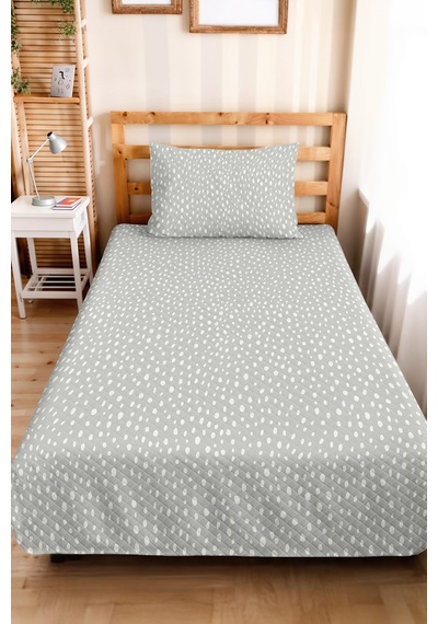 Gri Geometrik Genç Odası Tek Kişilik Pike Takımı - Beyaz Minimal 160x220 Cm Kapitone Yatak Örtüsü Mumlu Sazlık Ufku
