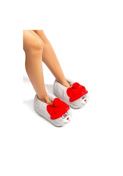 Twigy Griso EE0534 Kadın Hayvanlı Panduf Gri 36/41 Gri