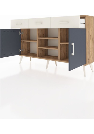 Arges Konsol 4 Raflı 3 Çekmeceli 2 Kapaklı 132x30x83 Çam-antrasit/aytaşı Antrasit/aytaşı Arges Konsol 4 Raflı 3 Çekmeceli 2 Kapaklı 132x30x83 Çam-antrasit/aytaşı Antrasit/aytaşı