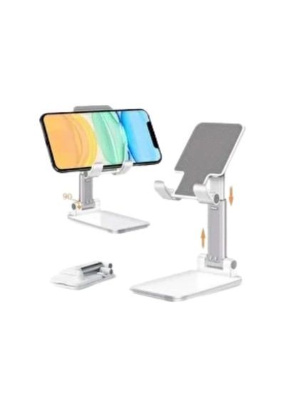 Ayarlanabilir Ergonomik Katlanabilir Masaüstü Telefon Tutucu Beyaz Çok Renkli