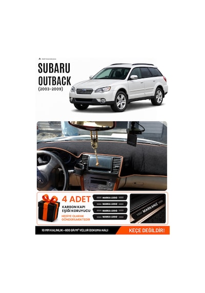 Subaru Outback 2003-2009 Uyumlu Torpido Örtüsü, Torpido Kılıfı - Siyah Kahverengi
